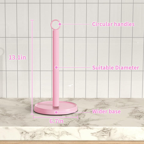 PAROTO pink paper towel holder non-slip base protects countertops during use