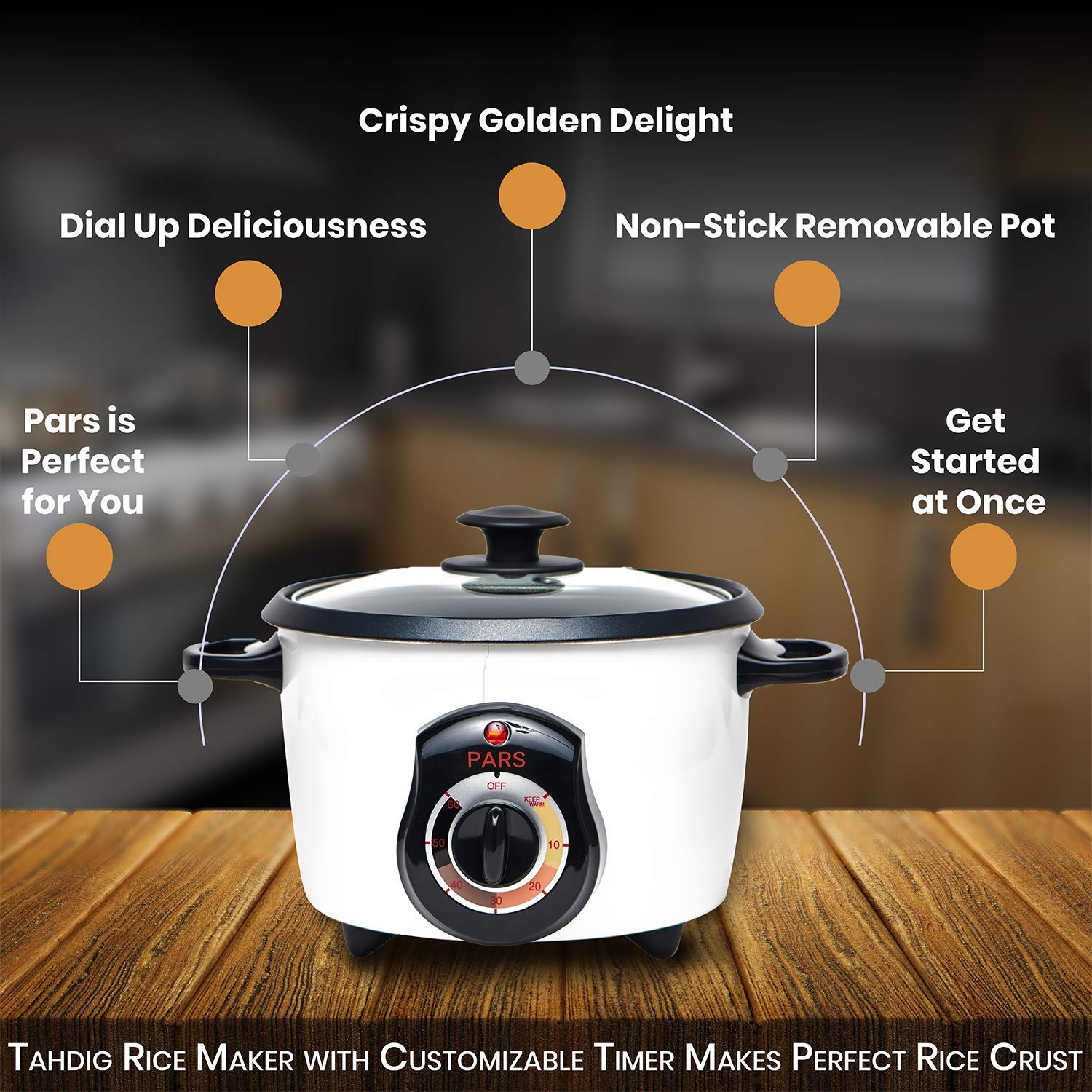 Pars 3 Cup Rice Cooker stainless steel body highlights durability and longevity