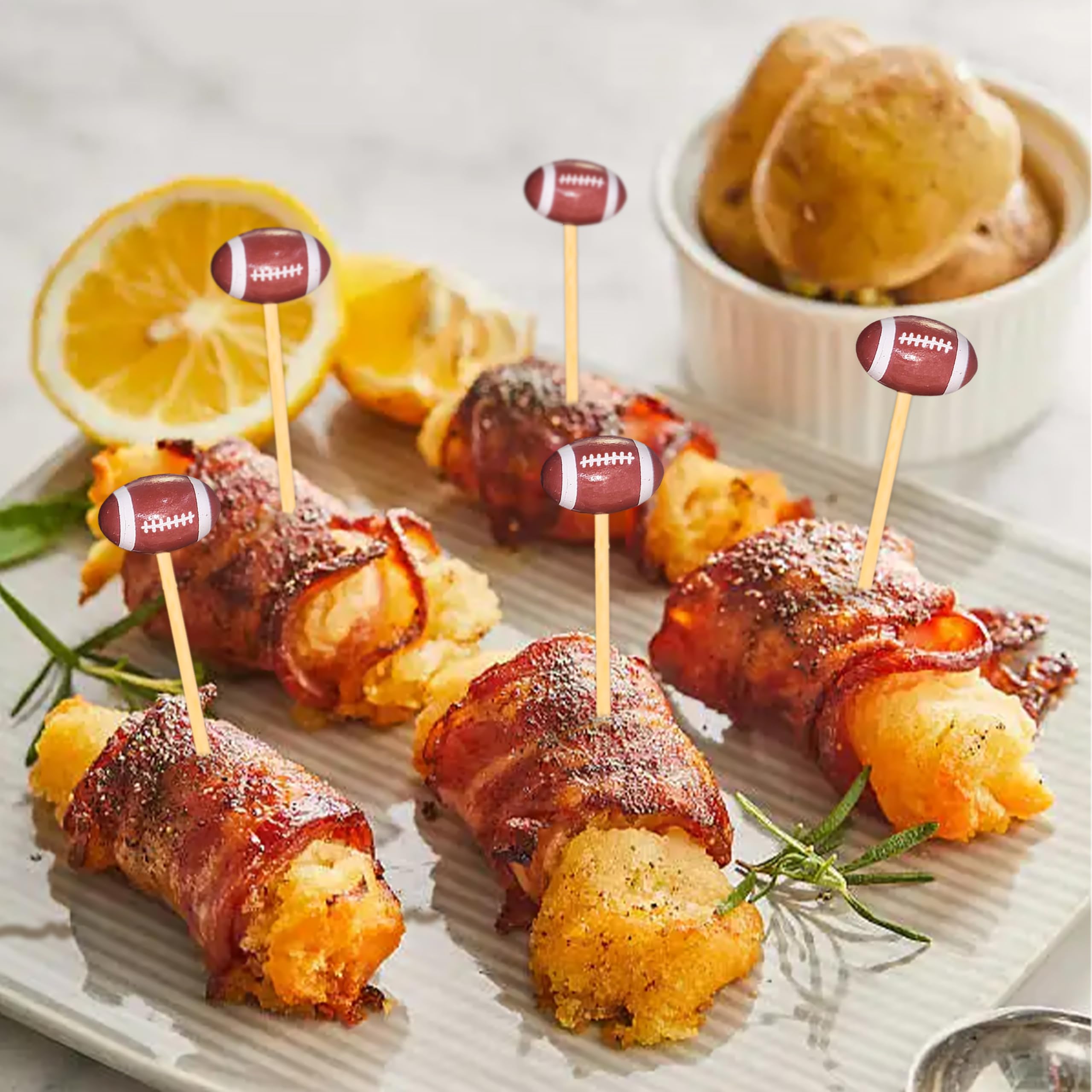 Partico tailgate party skewers add sport-inspired flair to servings.