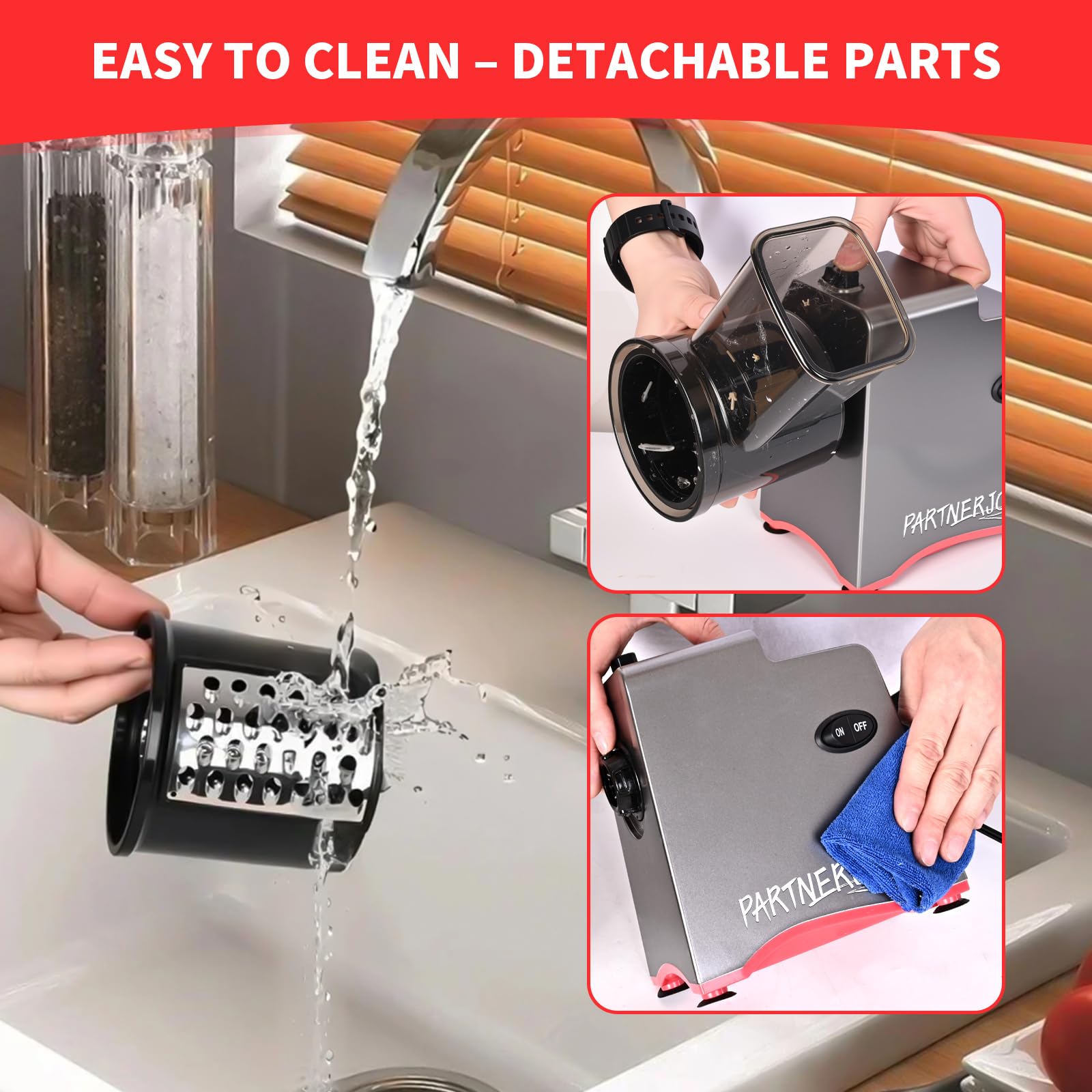 PARTNERJOY detachable parts enable thorough cleaning after use