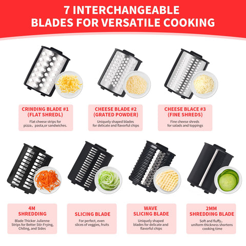 PARTNERJOY electric grater with wavy blade creating decorative textures