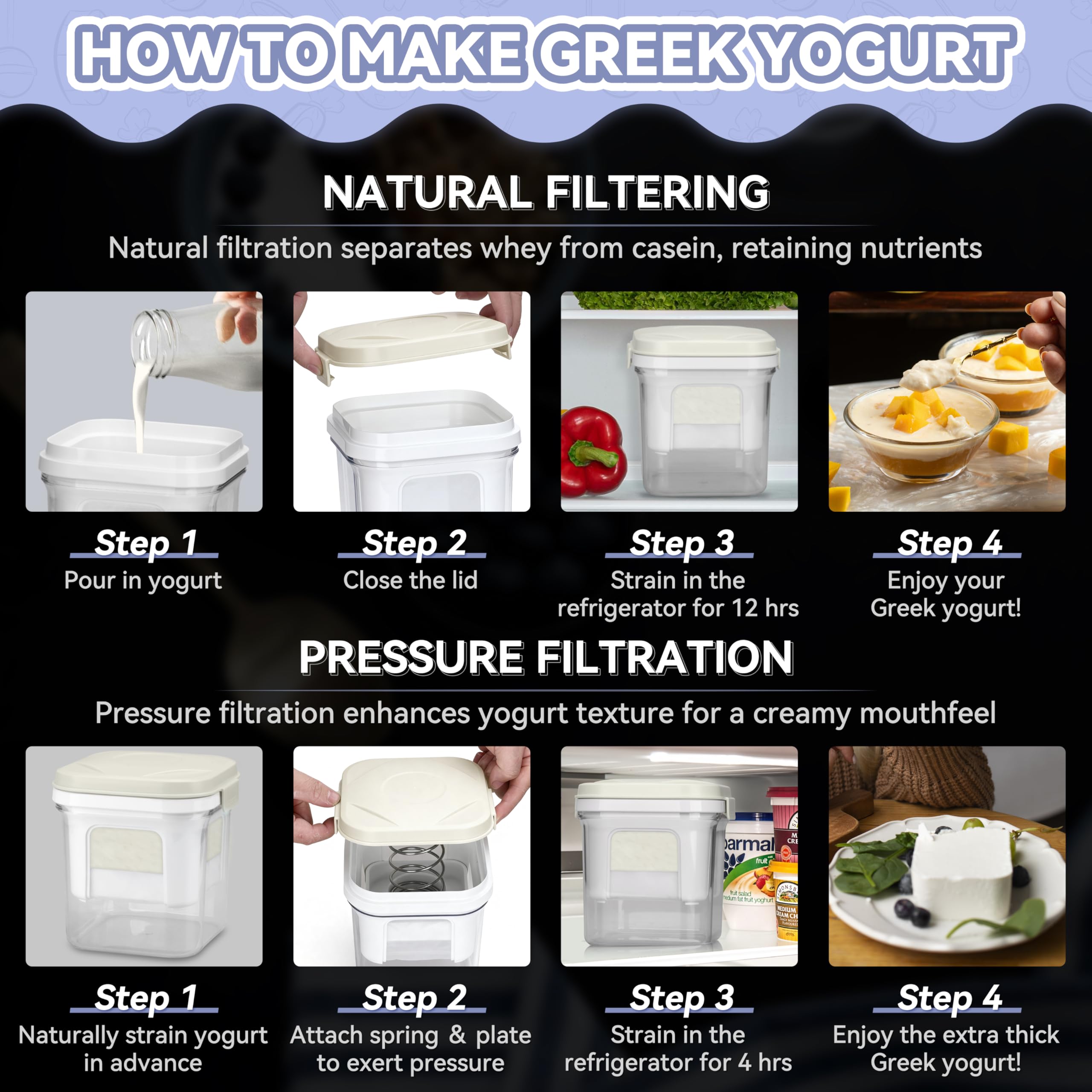 Party Desserts BPA-free container crafted from Eco-zen materials for safe home yogurt making.