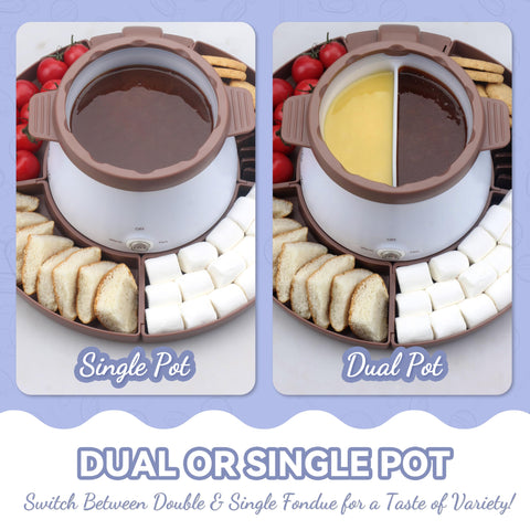 Party Desserts dual pot setup enabling two flavors on one warm table