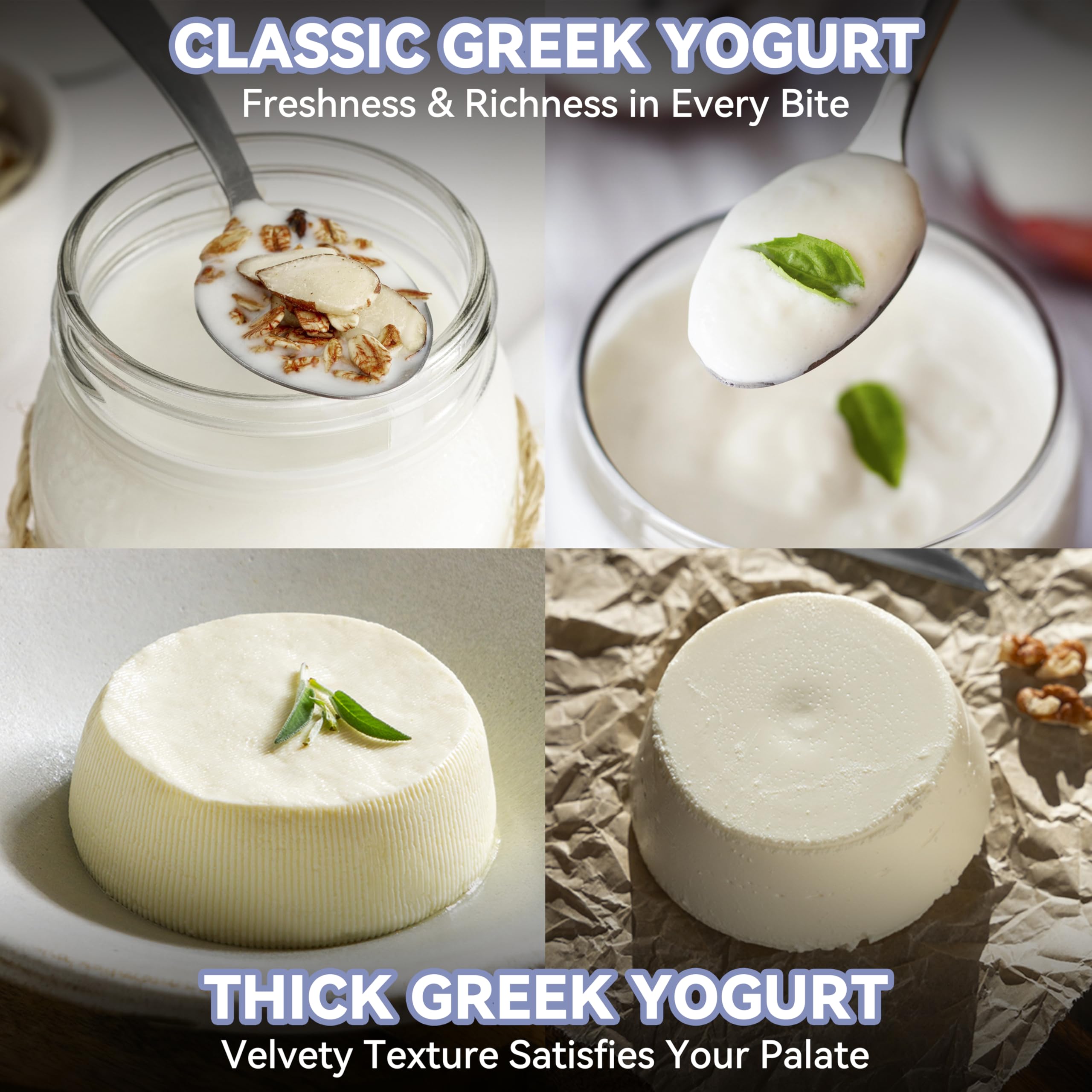 Party Desserts advanced spring-press system yields a smoother, creamier yogurt texture.