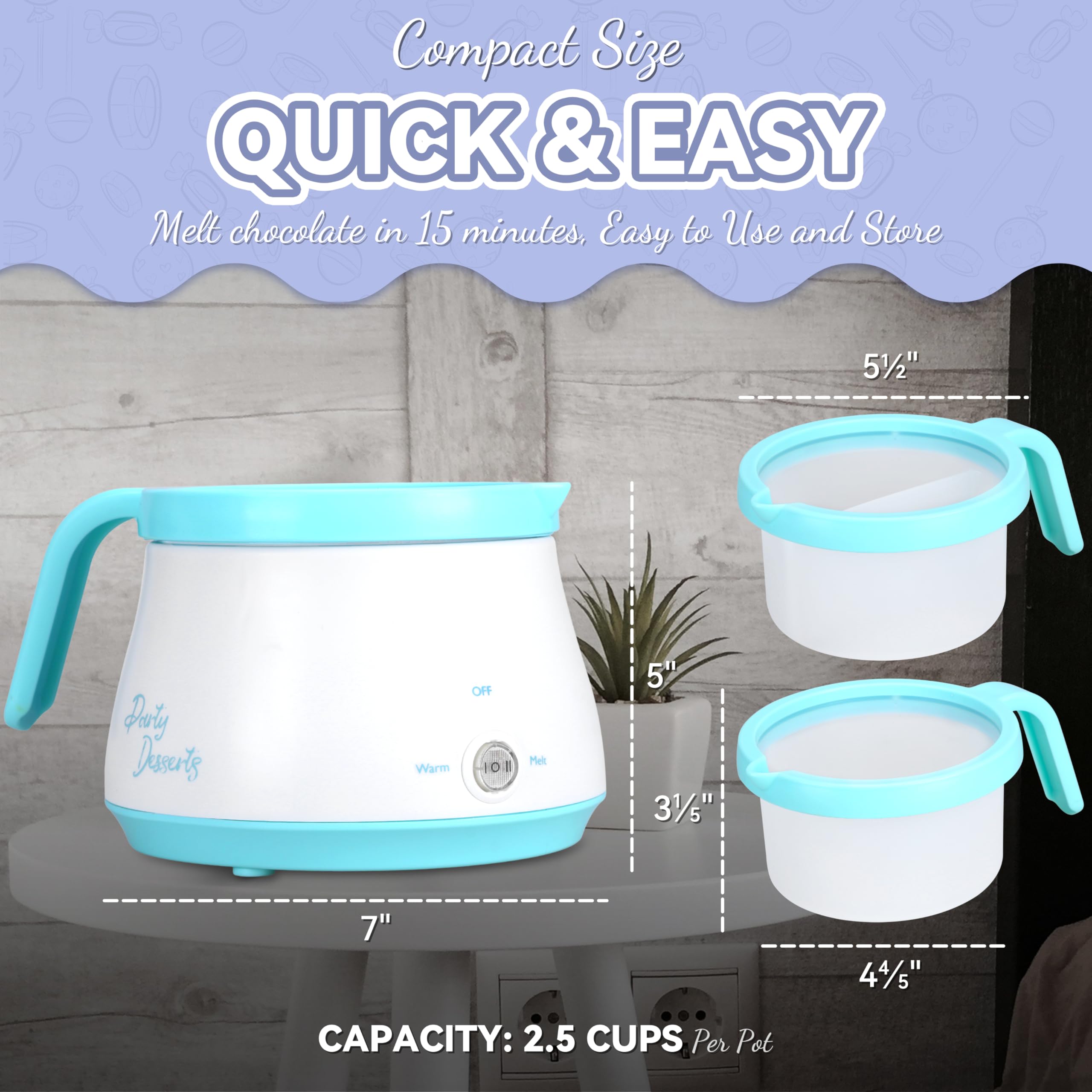 Party Desserts two inserts offer versatile portions and simple cleaning.