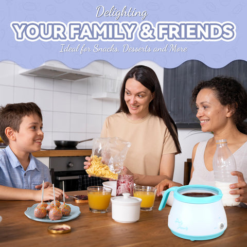 Party Desserts device shows safety light and heat base for safe use.