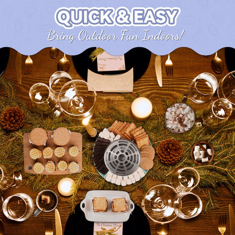 Party Desserts four roasting forks included for easy toasting.