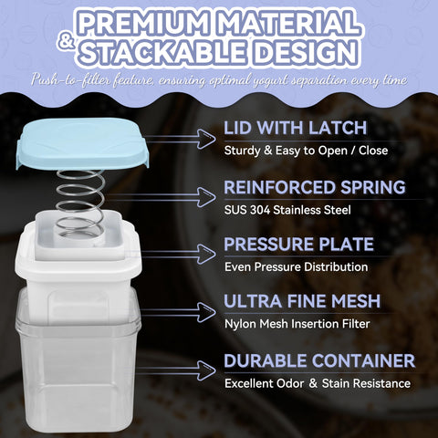 Party Desserts Yogurt Maker assembly ready for efficient, clean straining