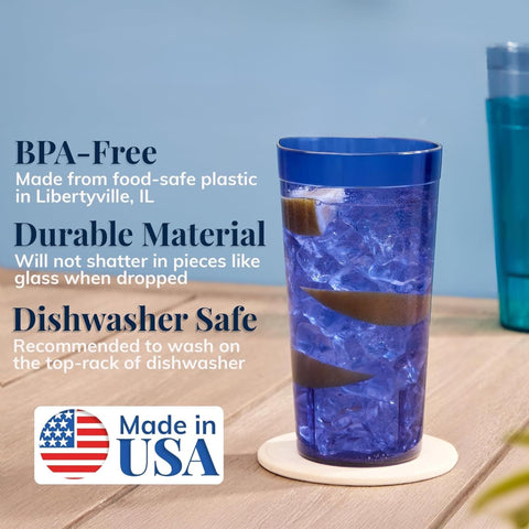 Party Outlaw lt blue 20oz tumbler in cafe-style vintage look for casual beverages.