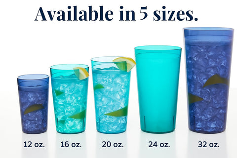 Party Outlaw lt blue 20oz tumbler echoes retro soda glasses for parties.
