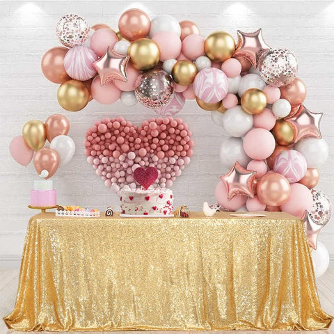 PartyDelight sequin tablecloth sparkles all day for banquet or special event