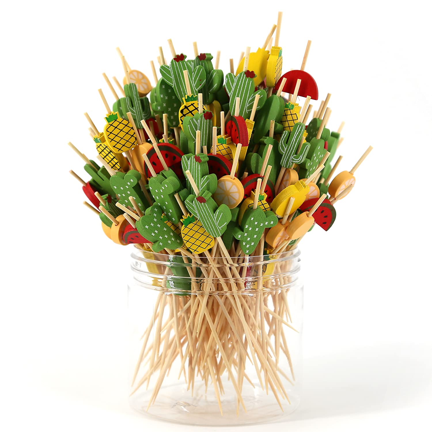 PARTYHIPPO bamboo cocktail picks elevate tropical fruit and cocktail presentations.