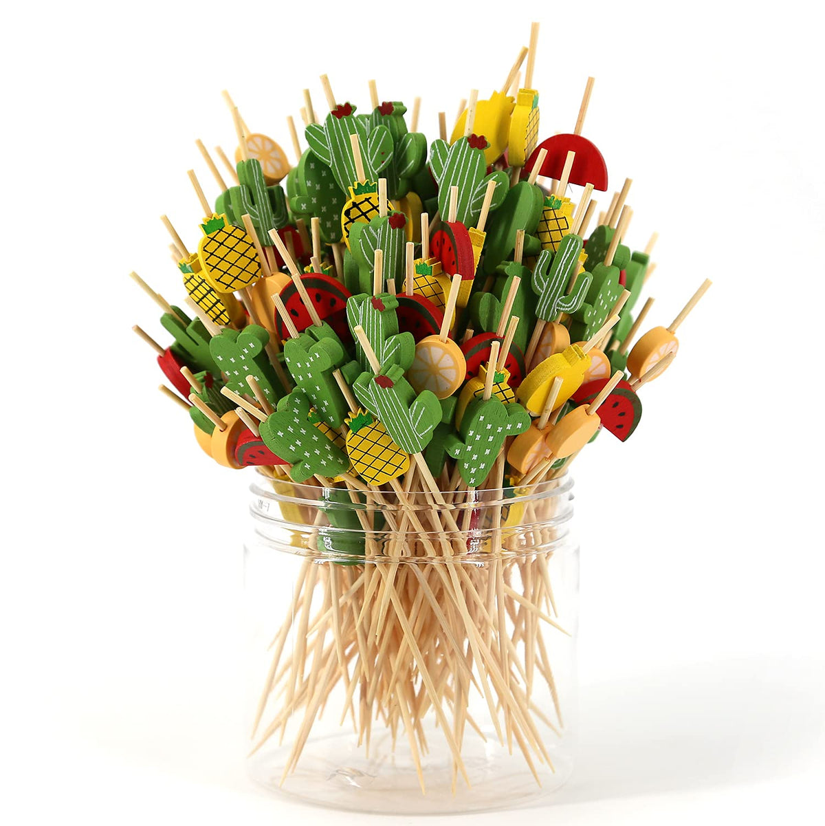 PARTYHIPPO bamboo cocktail picks elevate tropical fruit and cocktail presentations.
