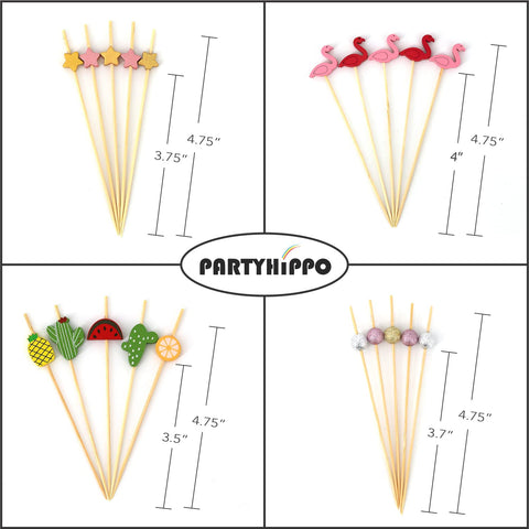 PartyHippo fruit skewers bamboo picks add color to platters.
