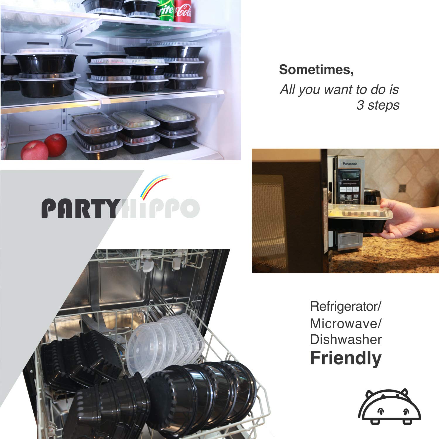PARTYHIPPO freezer-safe design helps store leftovers neatly for later.