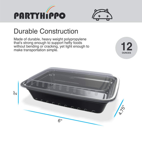 PARTYHIPPO stackable lunch box highlights compact design for easy storage.