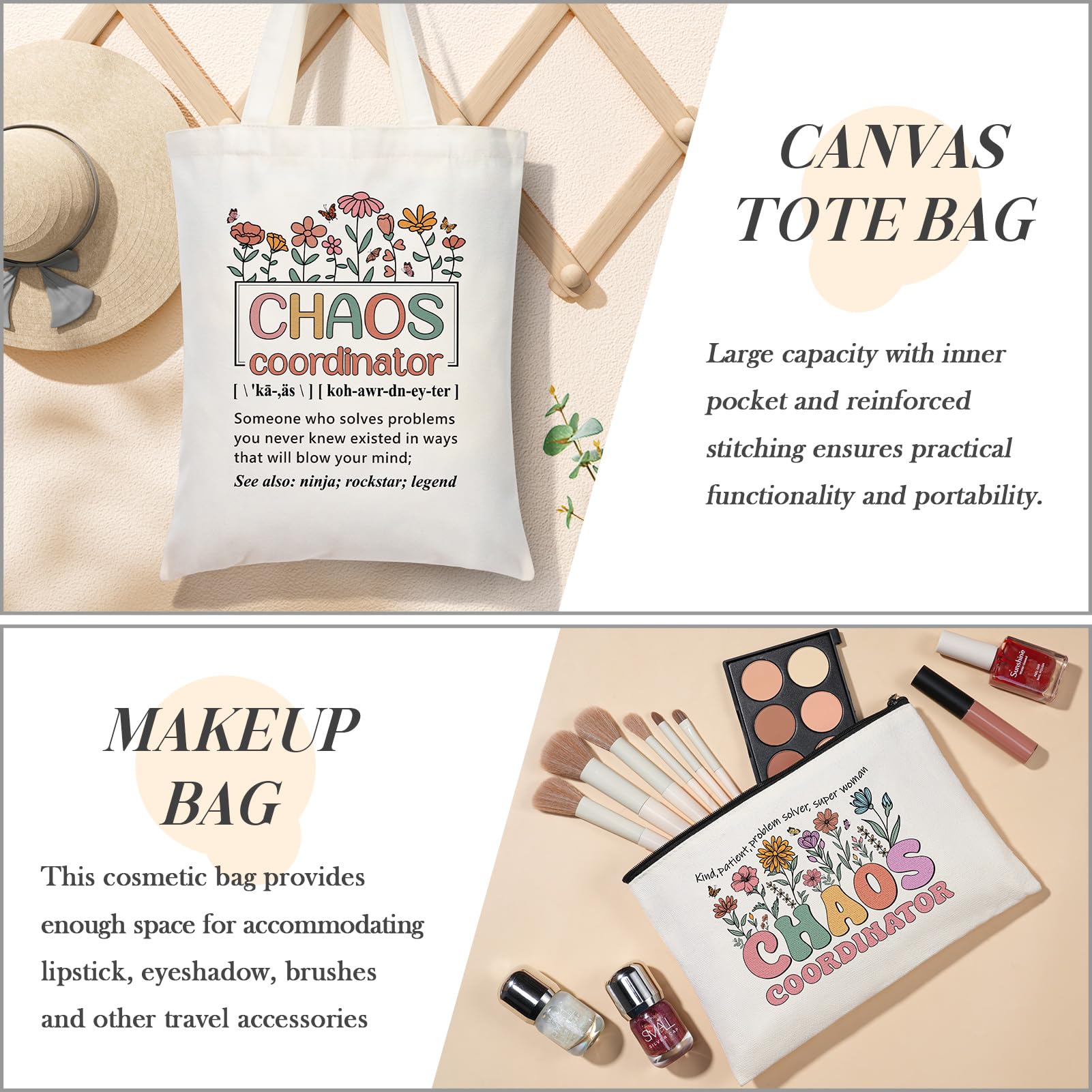 Partylamb Chaos Coordinator makeup bag keeps cosmetics organized on the go.