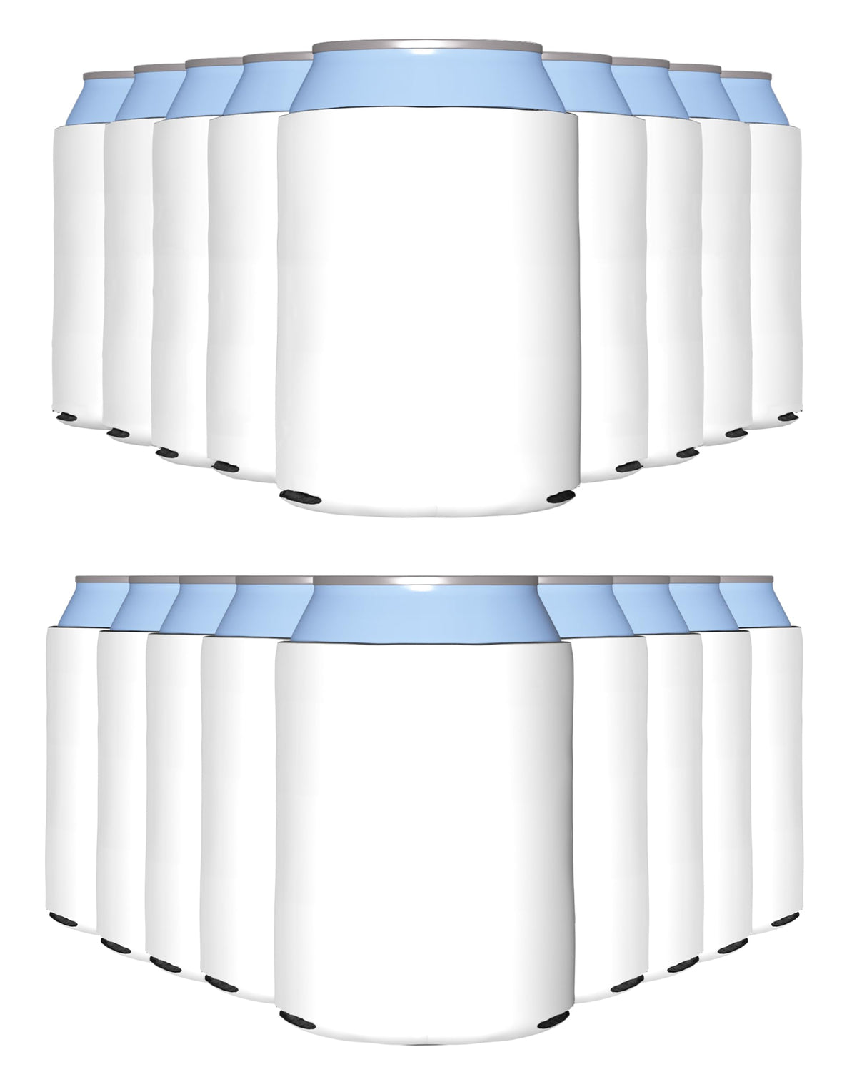 PartyPrints white can cooler sleeves, 25-pack, ready for customization