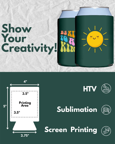 PartyPrints hunter green can sleeve for 16oz cans keeps hands dry on hot days