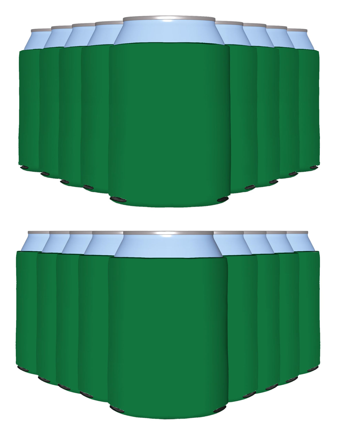PartyPrints Kelly Green can cooler compact keeps drinks cold on hot days.