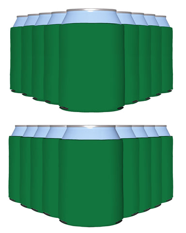 PartyPrints Kelly Green can cooler compact keeps drinks cold on hot days.