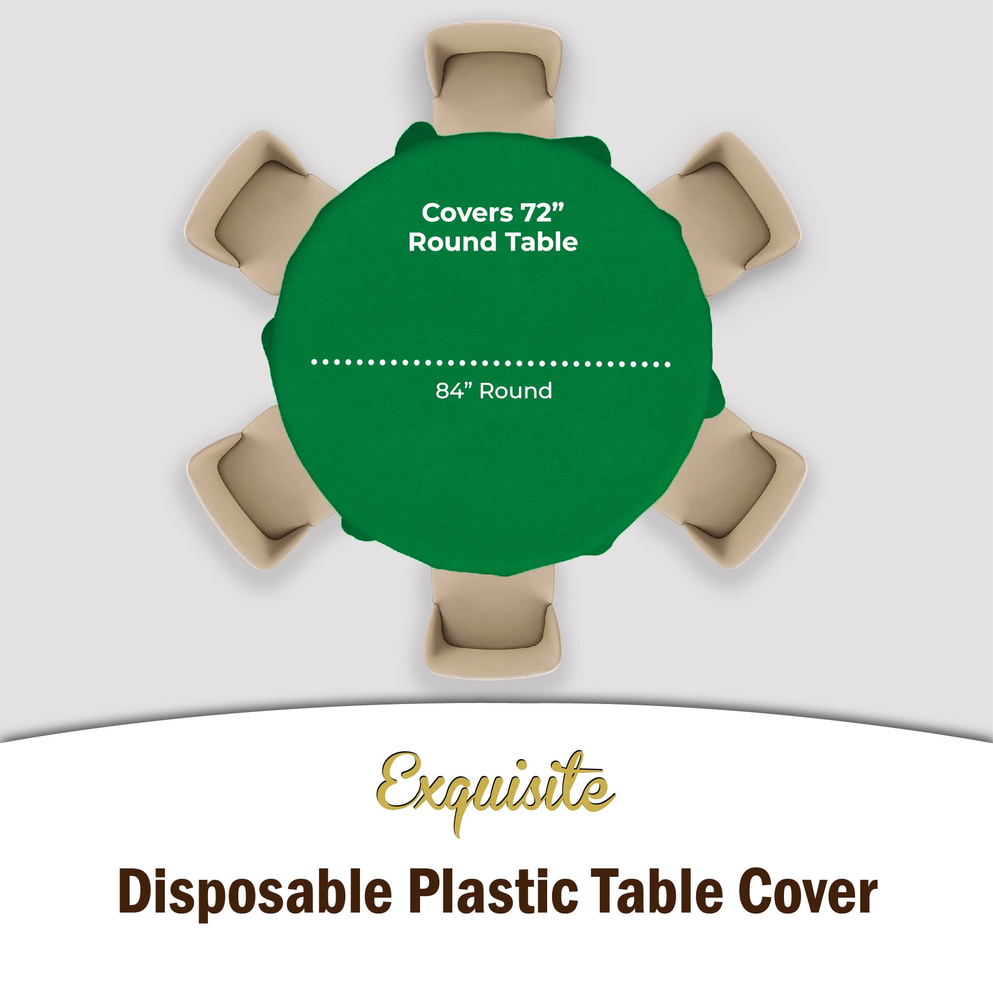 Party Solids heavy-duty round tablecloth delivers durable protection during celebrations.