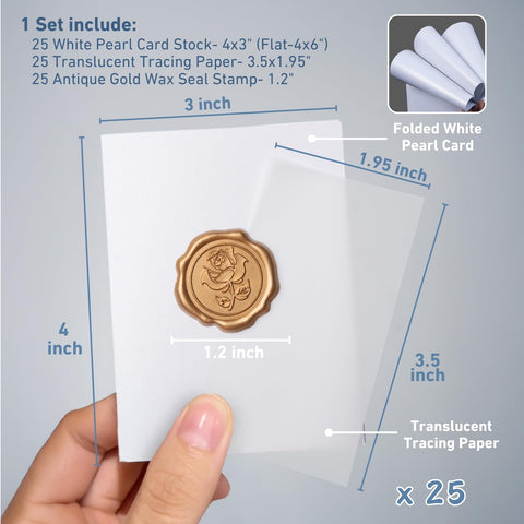 Parvigo rose wax seal sticker adds antique charm to wedding place cards