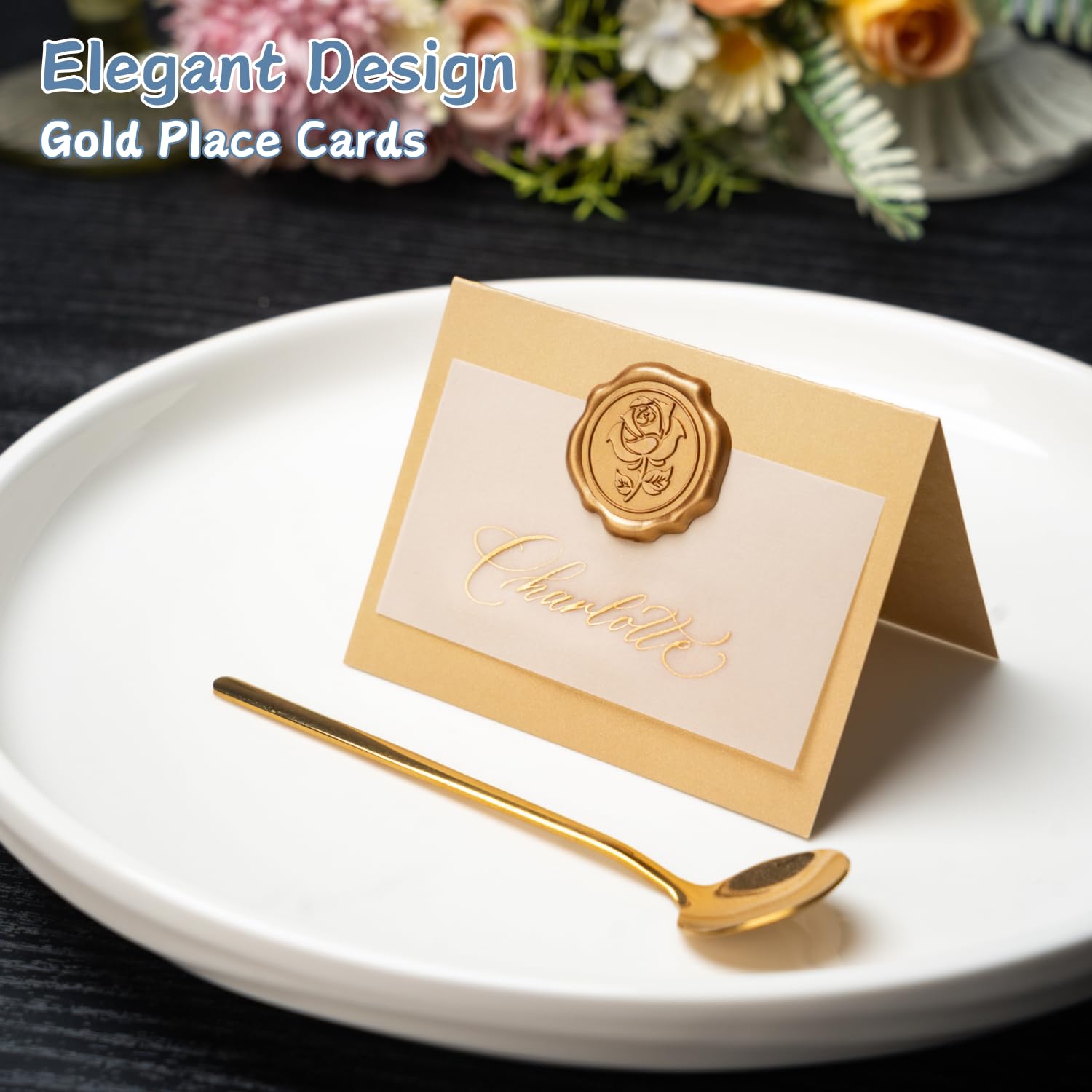 Parvigo table tent card stand supports upright, clear guest names