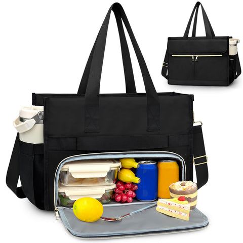PASMAN insulated lunch bag with front compartment keeps your 15.6-inch laptop protected on the go.