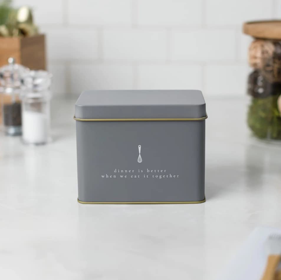 Passionate Penny Pincher menu plans fit securely inside this decorative tin.