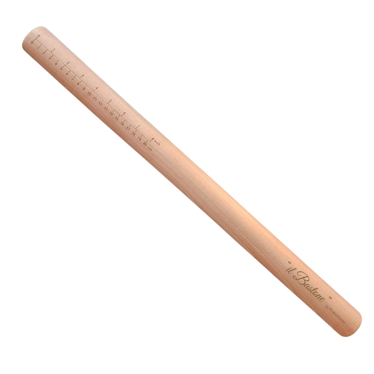 PastaVirtuoso Il Bastone rolling pin guides smooth dough for pasta