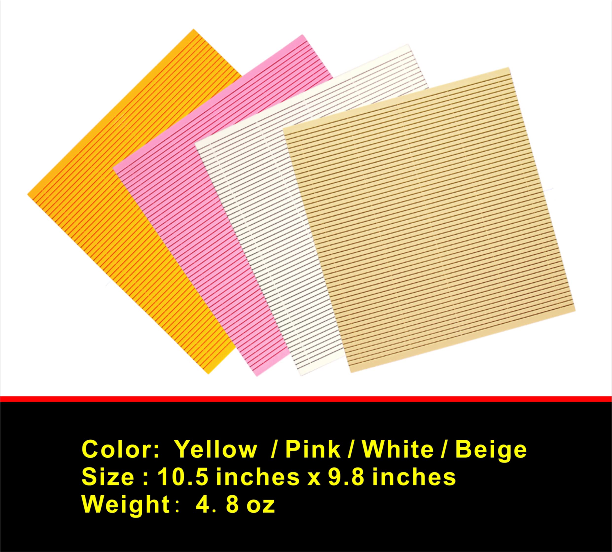 Pat & Doris sushi mat sized 10.5 by 9.8 inches for standard rolls.