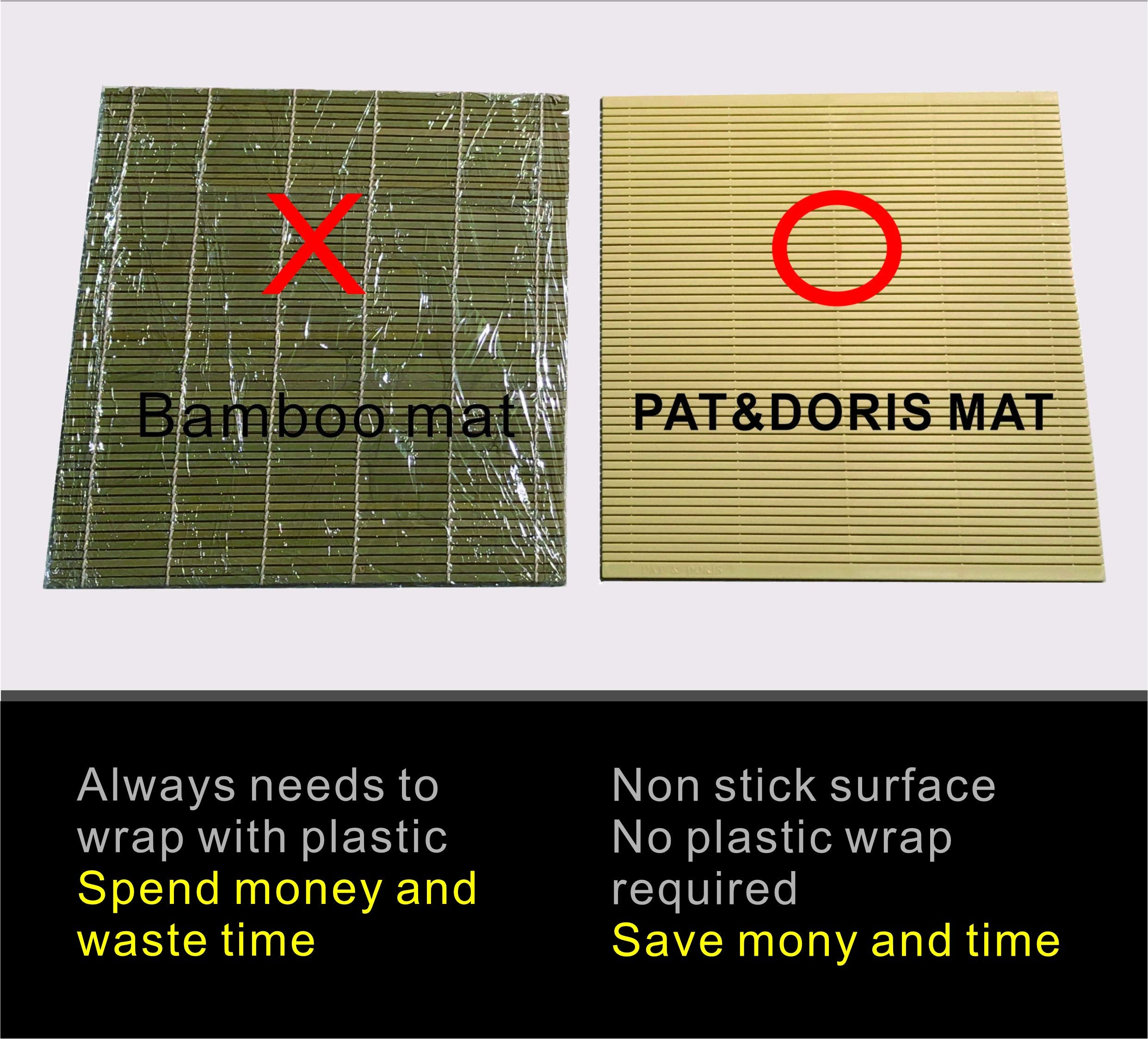 Pat & Doris mat is clean with a smooth surface that resists dirt.