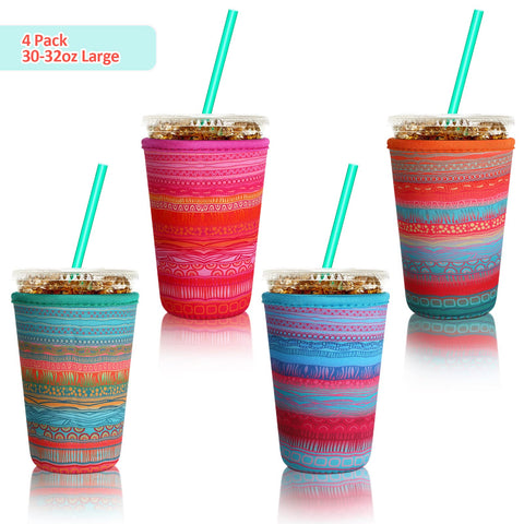 Flexible fit across 22-24 oz cups reduces condensation and mess