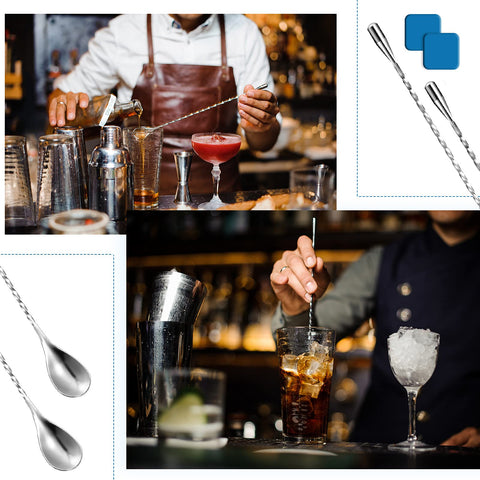Patelai stainless steel spiral spoon showing long handle for precise stirring
