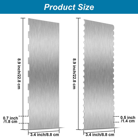 Patelai cake scraper stripe pattern edge creates decorative grooves on sides.