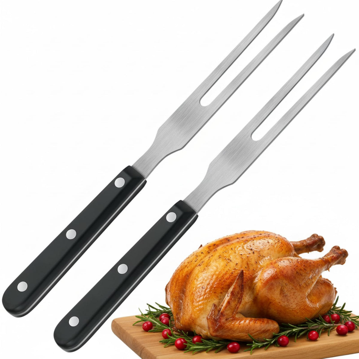 Patelai carving forks packaging shows two durable stainless forks for gatherings