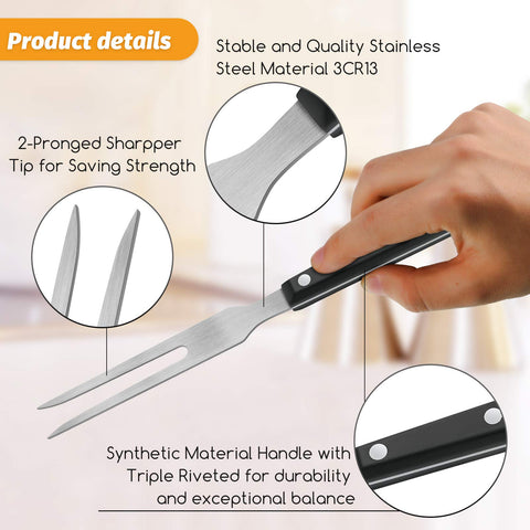 Patelai carving forks plastic handle offers heat resistance and slip-free grip