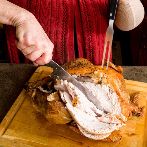 Patelai carving forks with turkey on board deliver clean, confident carving