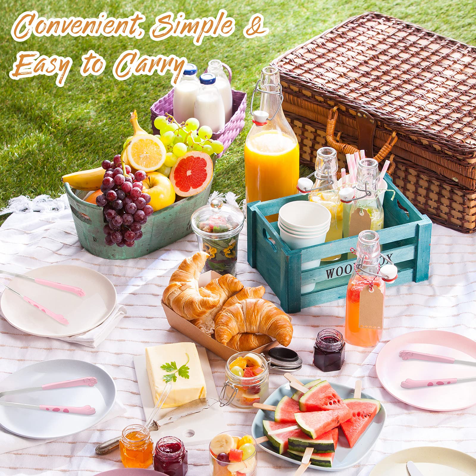 Patelai cat paw tongs 7in white handle offering precise gripping.