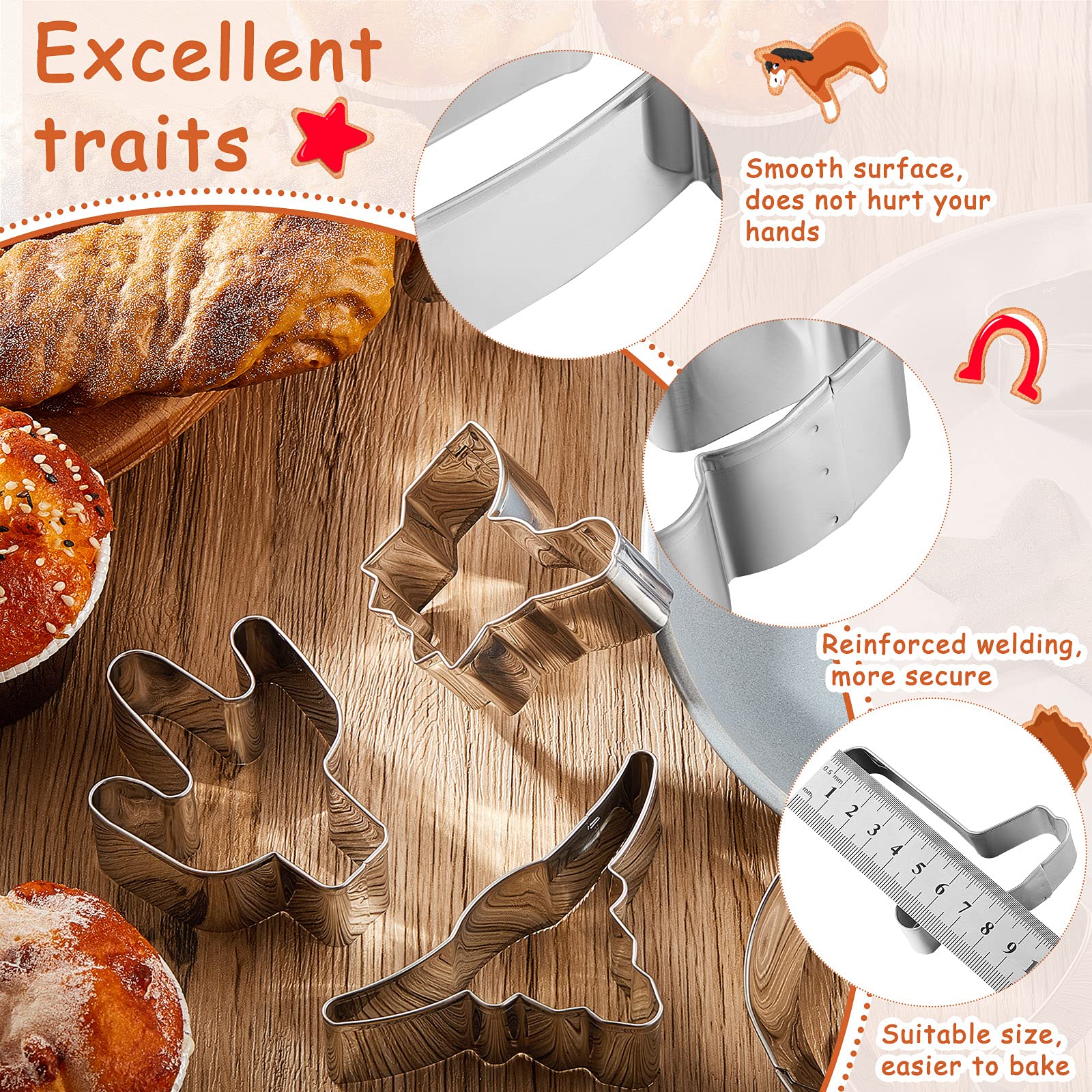 Patelai cowboy cookie cutter set horse shape ideal for detailed cookies
