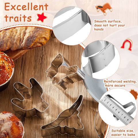 Patelai cowboy cookie cutter set horse shape ideal for detailed cookies