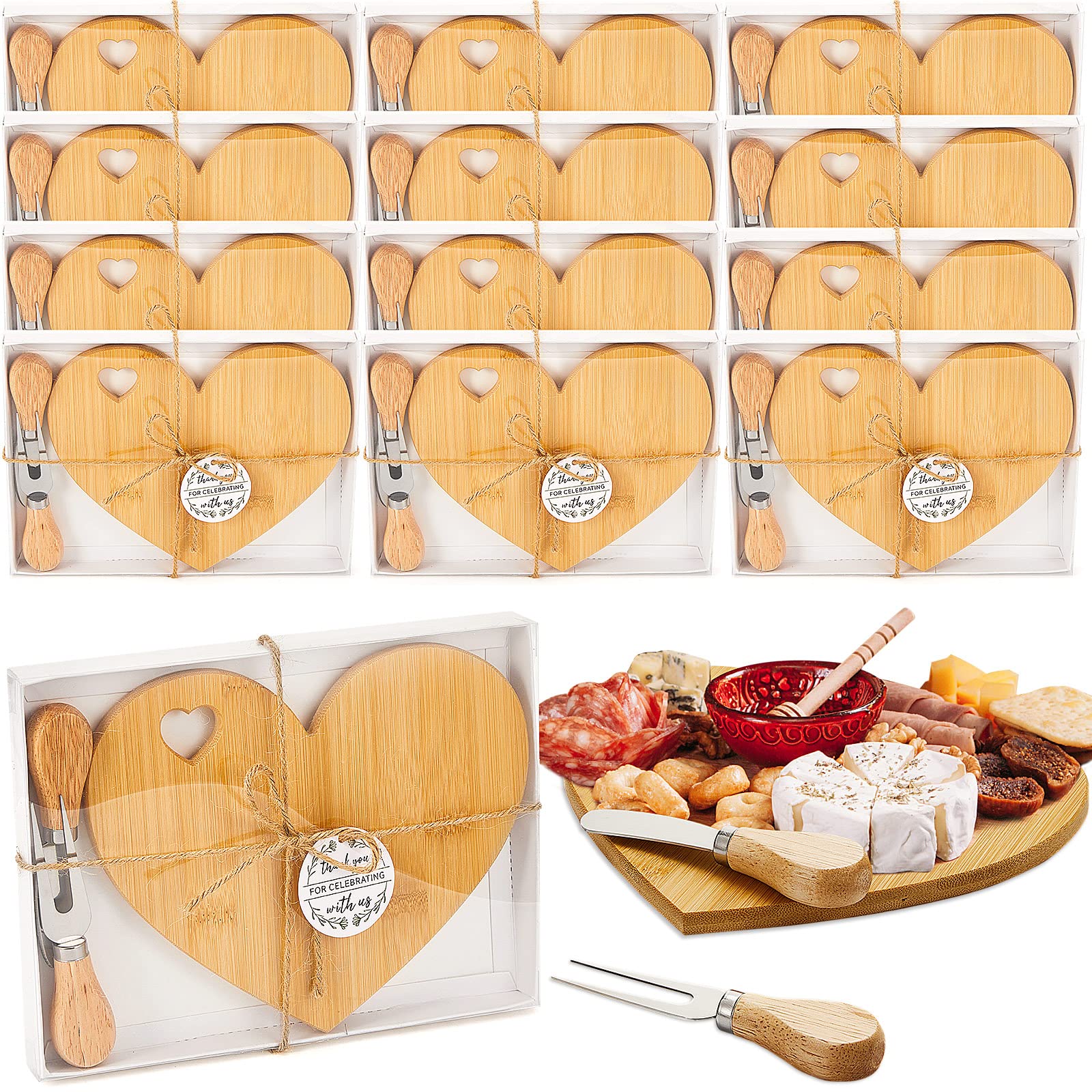 Patelai heart cheese board set on table for elegant gifts