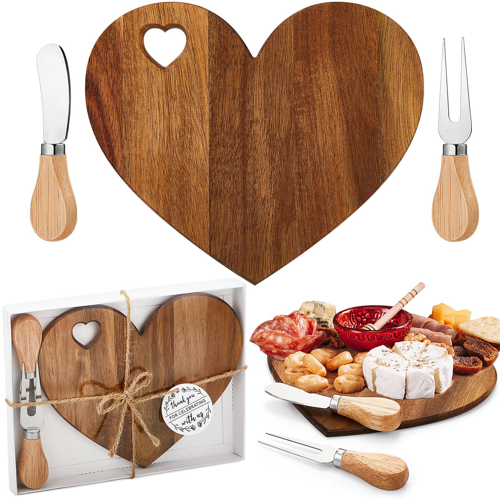Patelai heart-shaped acacia board ideal for wedding favors
