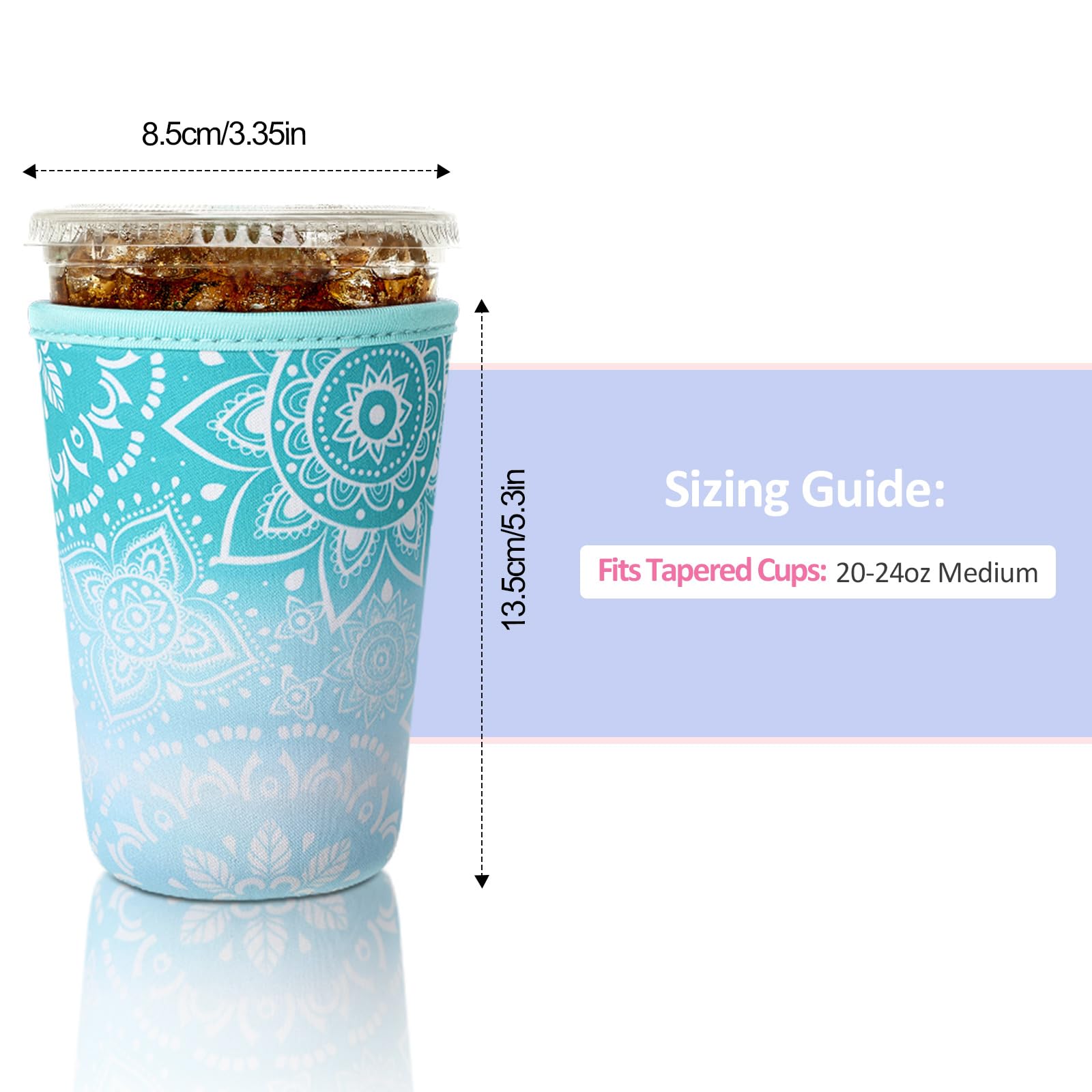 Patelai flower sleeve with Daisy design fits most cups and reduces spills