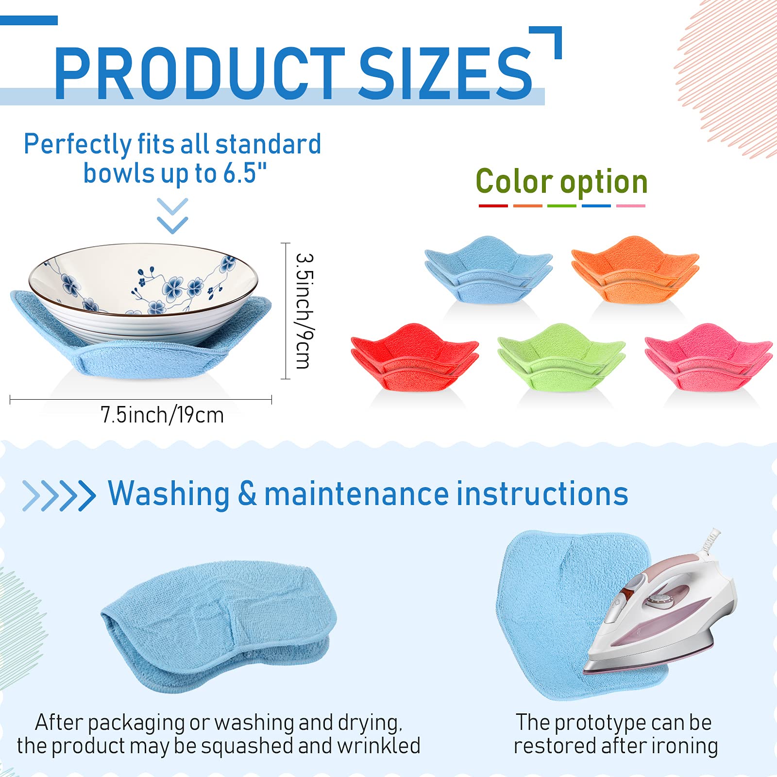 Patelai microwave-safe bowl holder close-up showing microfiber texture