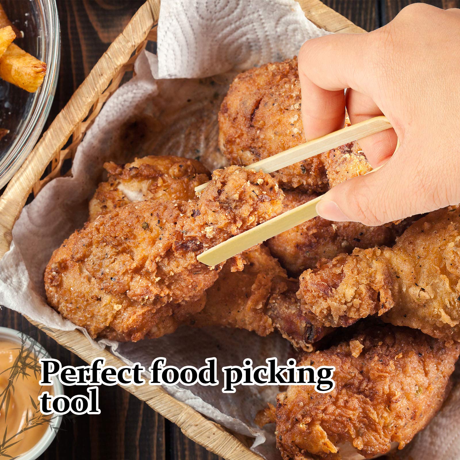 Patelai mini bamboo tongs 4inch used to serve cheese cubes.