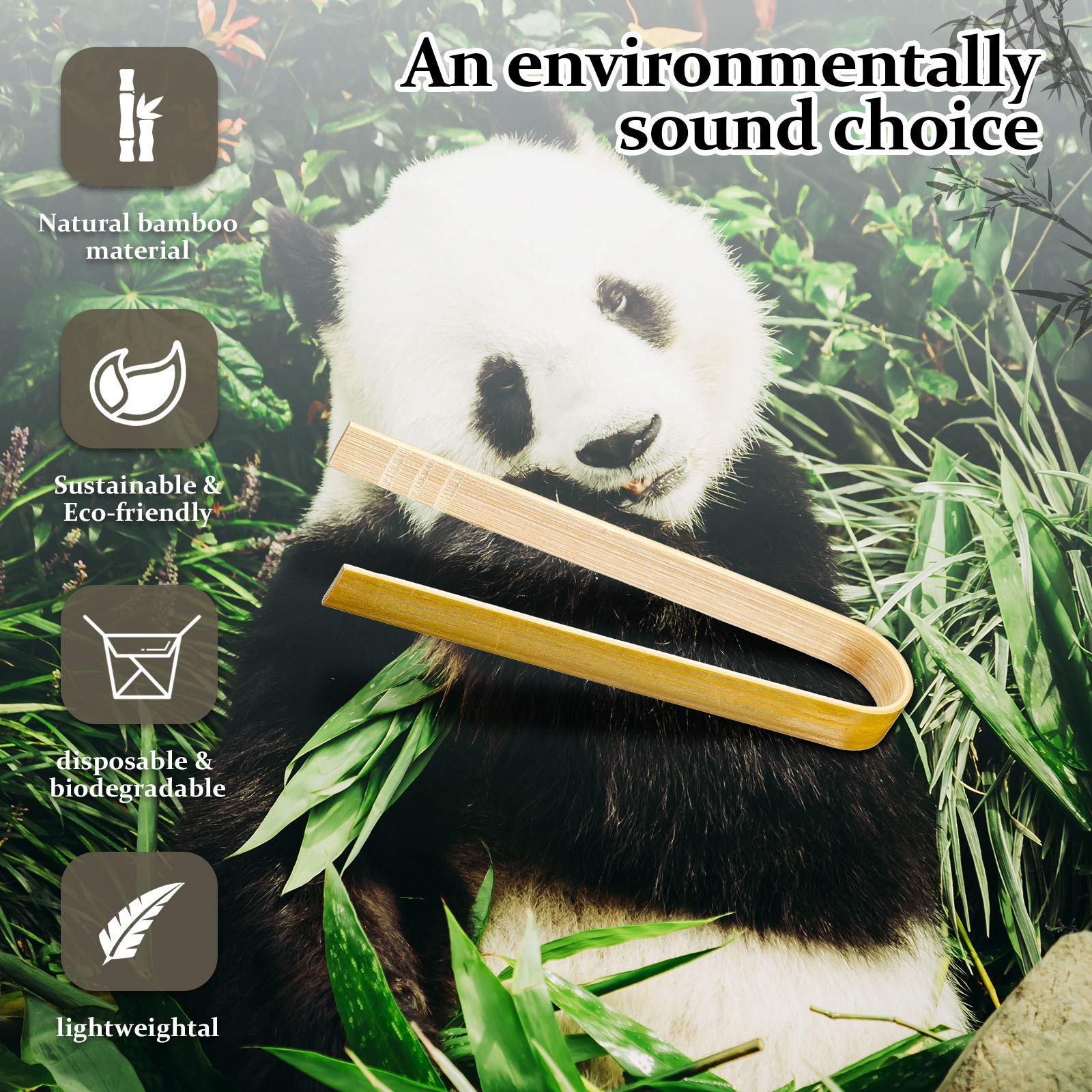 Patelai mini bamboo tongs 4inch disposable for easy cleanup.