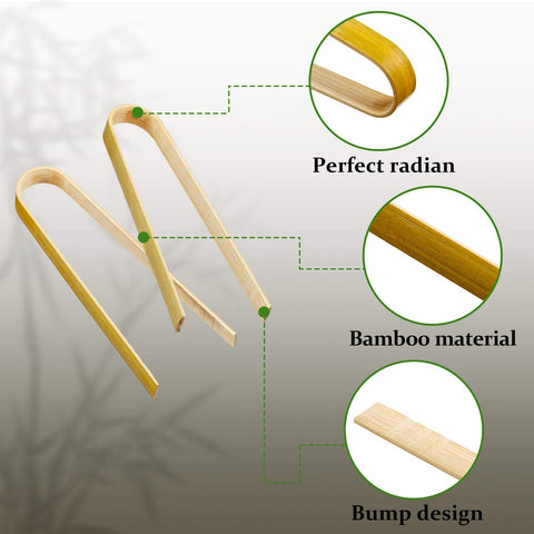 Patelai mini bamboo tongs 4inch perfect for toast and pastries.