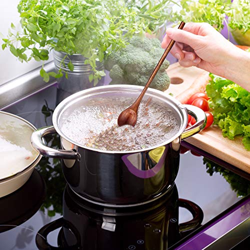 Patelai multipurpose wooden spoon suitable for stirring, tasting, and plate presentation.